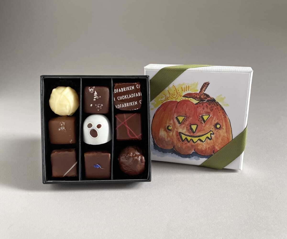 Halloweenask 1 - 9 praliner