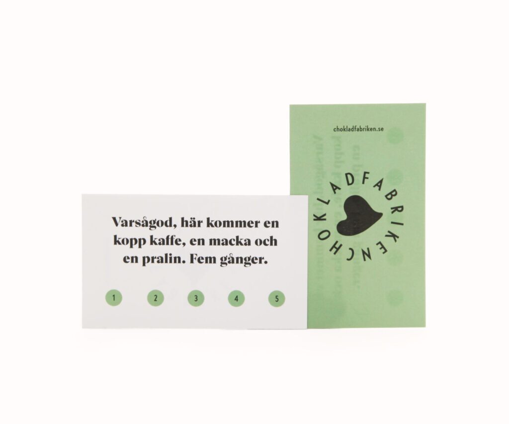 Kaffe, macka, och en pralin 5 gånger